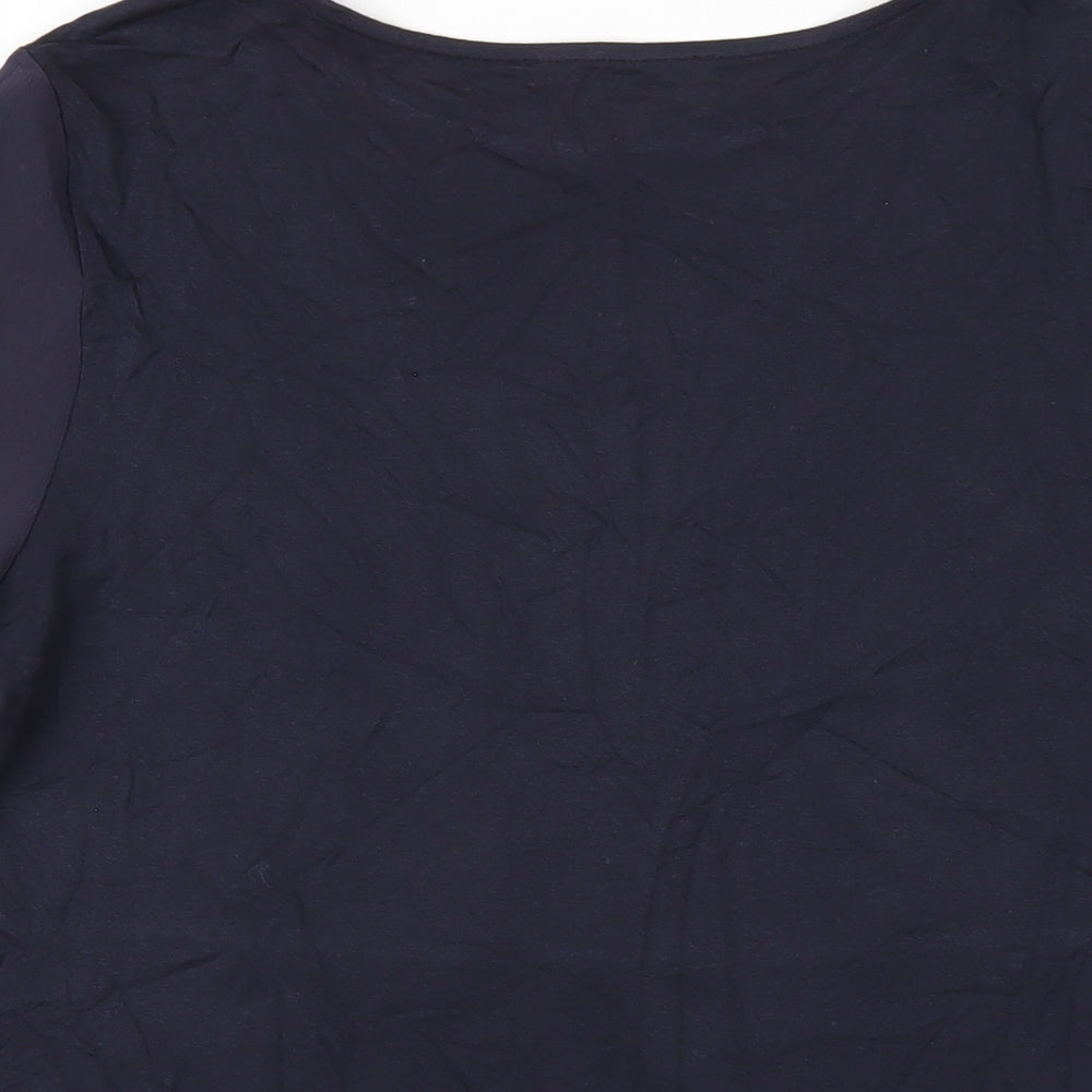 Marks & Spencer Womens Blue Polyester Basic T-Shirt Size 12 Round Neck