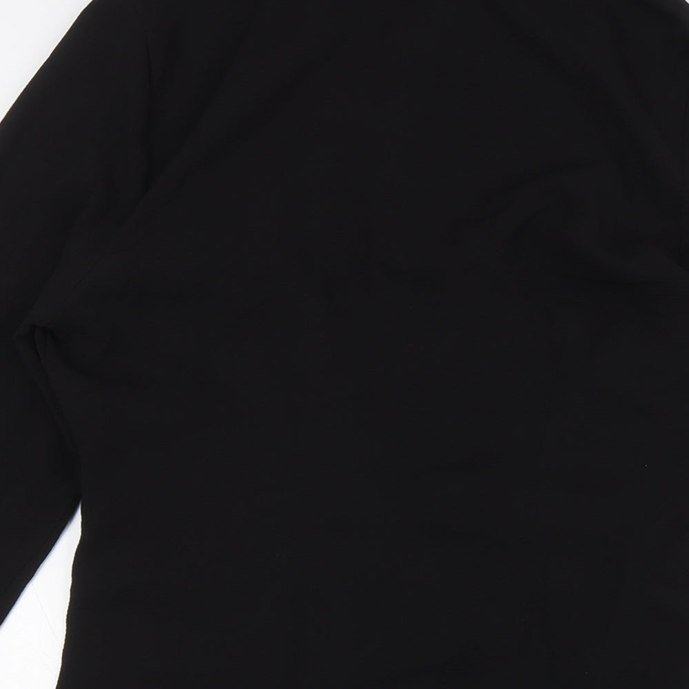 ASOS Womens Black Polyester A-Line Size 12 Collared Button