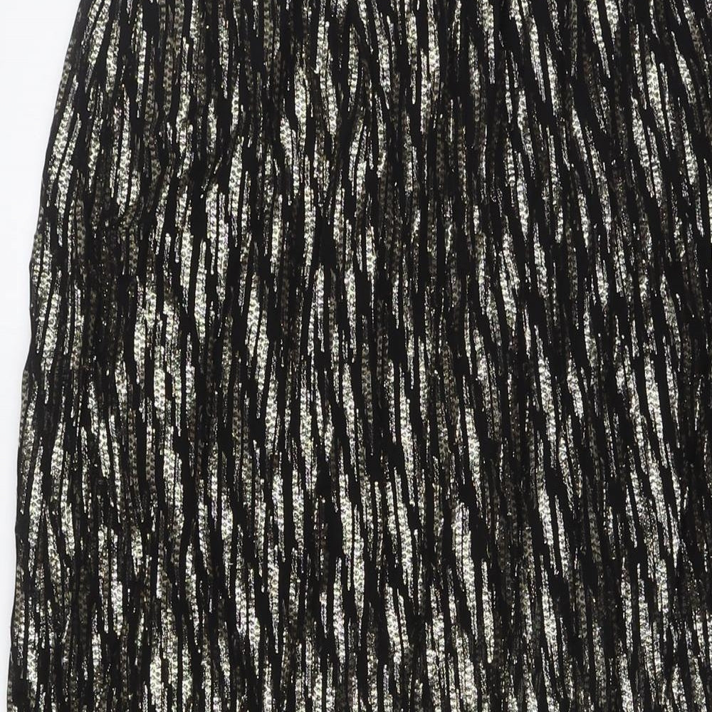 Zara Womens Black Polyester A-Line Skirt Size XS - Elasticated Waist