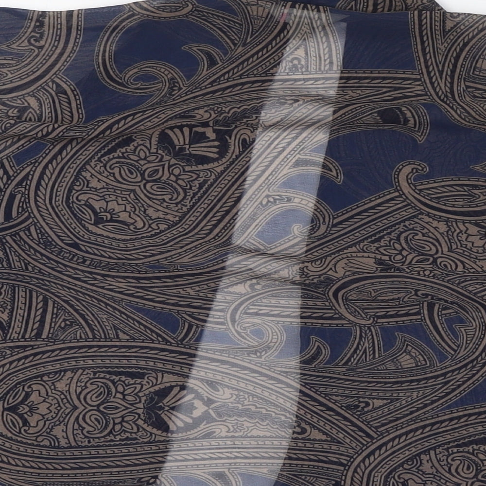 Per Una Womens Blue Polyester Kimono Blouse Size 12 Sweetheart