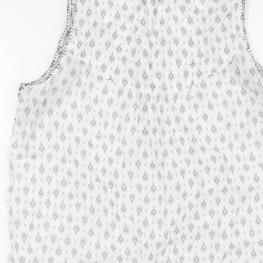Marks & Spencer Womens White Solid Modal Cami Dress Size 10 Button