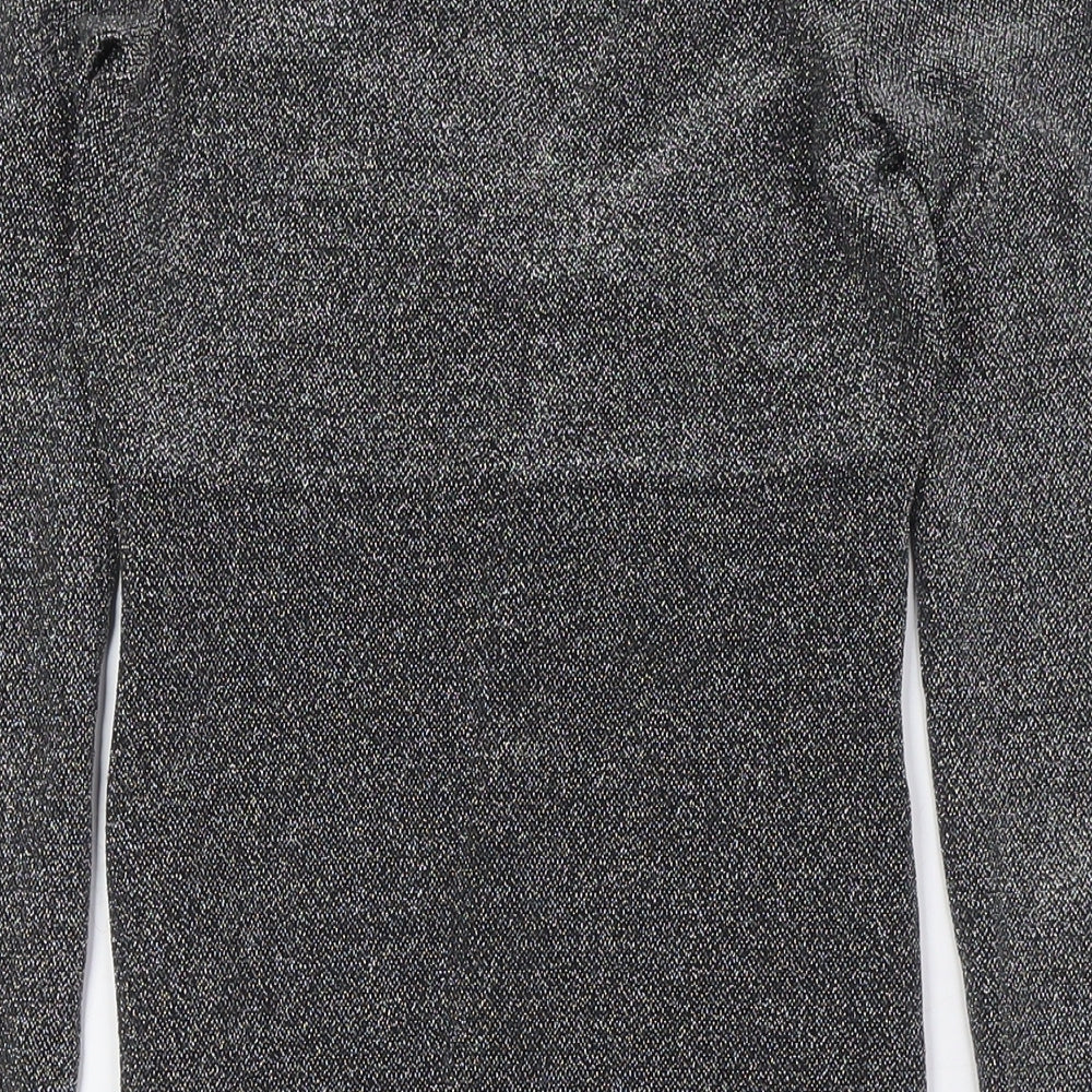 Divided by H&M Womens Black Polyamide Bodycon Size S V-Neck