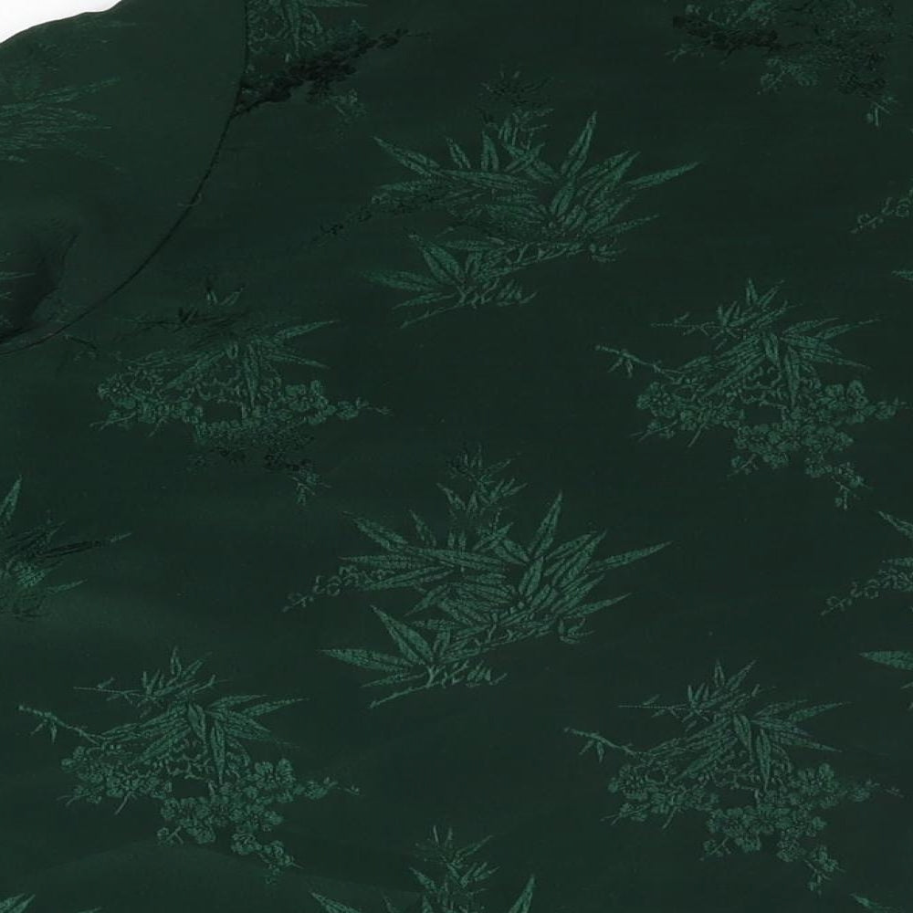 Diamond Collection Womens Green Geometric Polyester Basic Button-Up Size 18 Collared