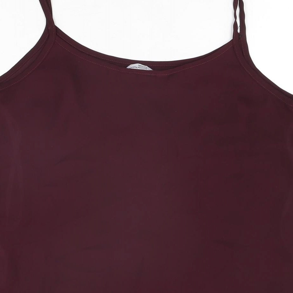 New Look Womens Purple Polyester Camisole T-Shirt Size 10 Scoop Neck