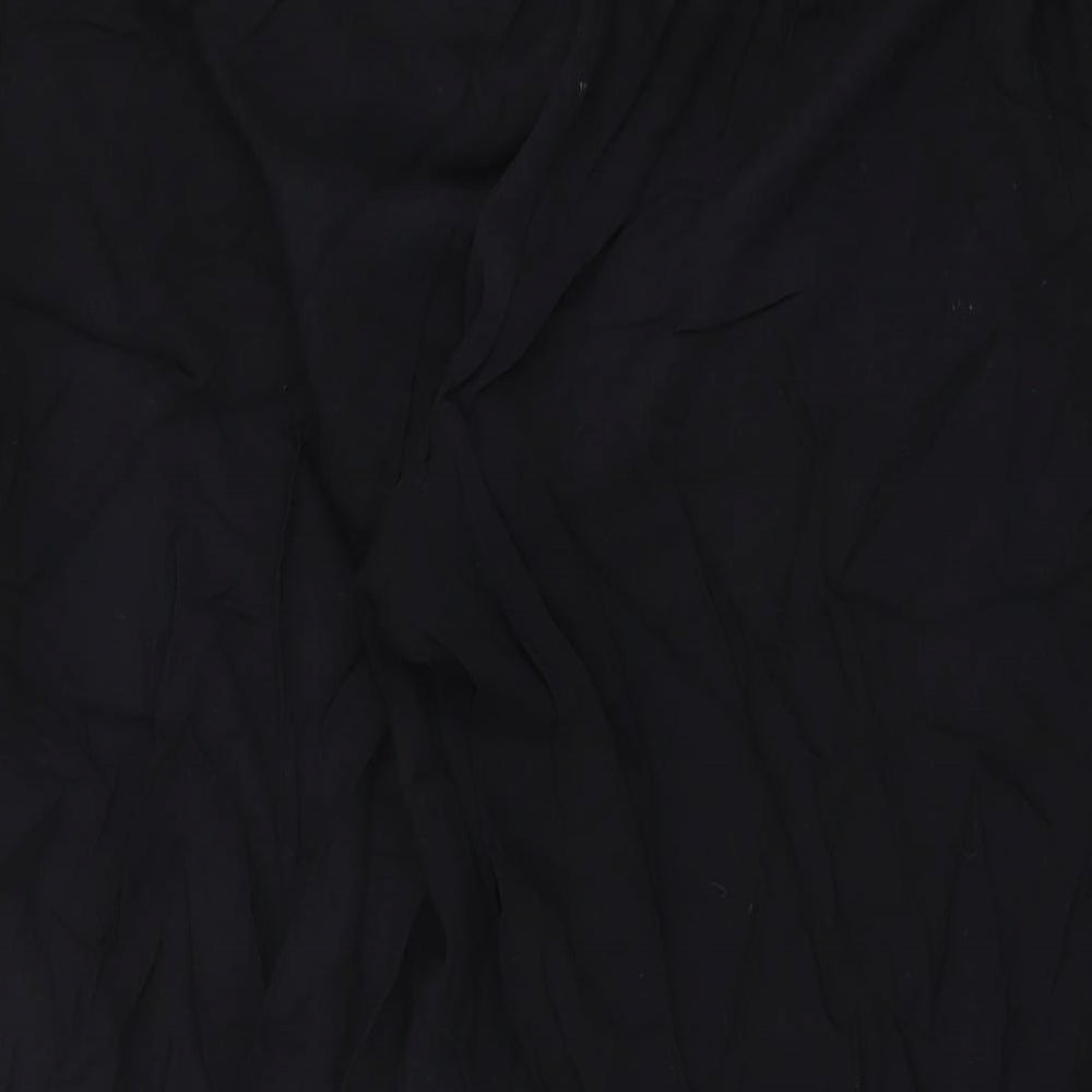 Lindex Womens Black Viscose Trousers Size L L28.5 in Regular Zip