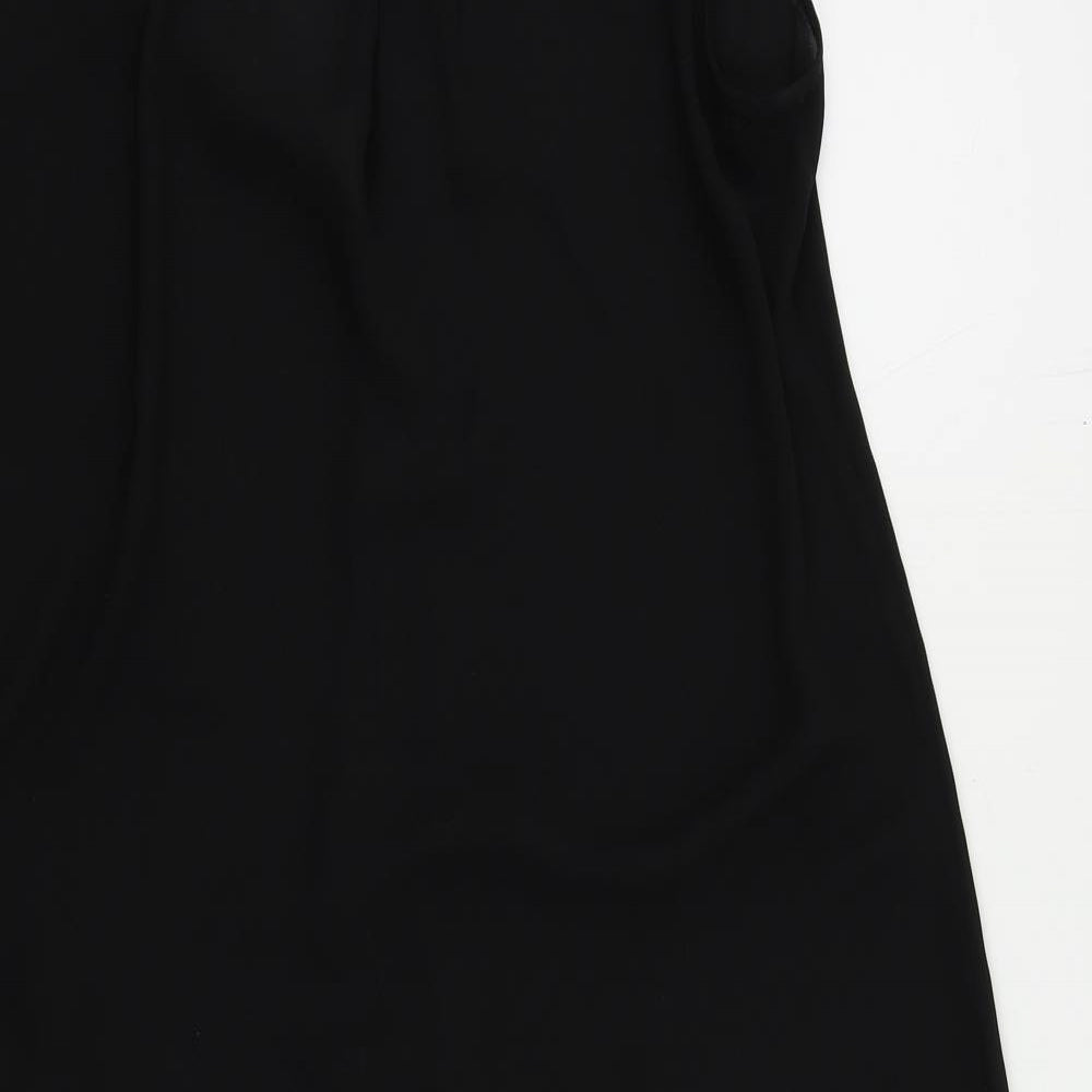 H&M Womens Black Polyester Basic Blouse Size 8 Round Neck