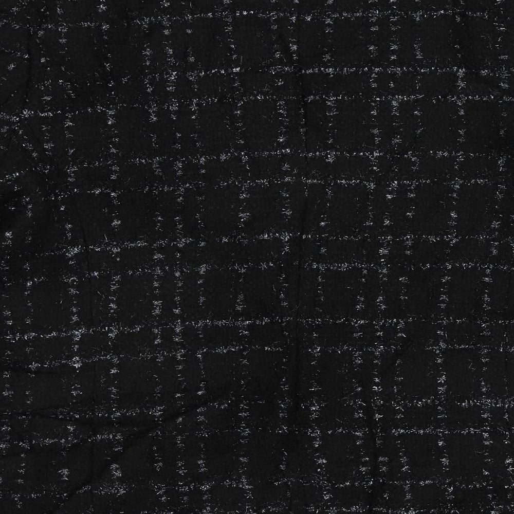 Marks and Spencer Womens Black Geometric Jacket Blazer Size 12 - Open