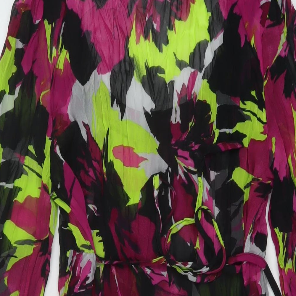 Per Una Womens Multicoloured Geometric Polyester Basic Blouse Size 12 Scoop Neck