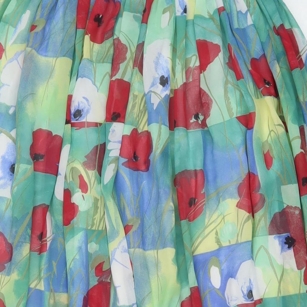 LUCIA Womens Multicoloured Floral Polyester Pleated Skirt Size 12