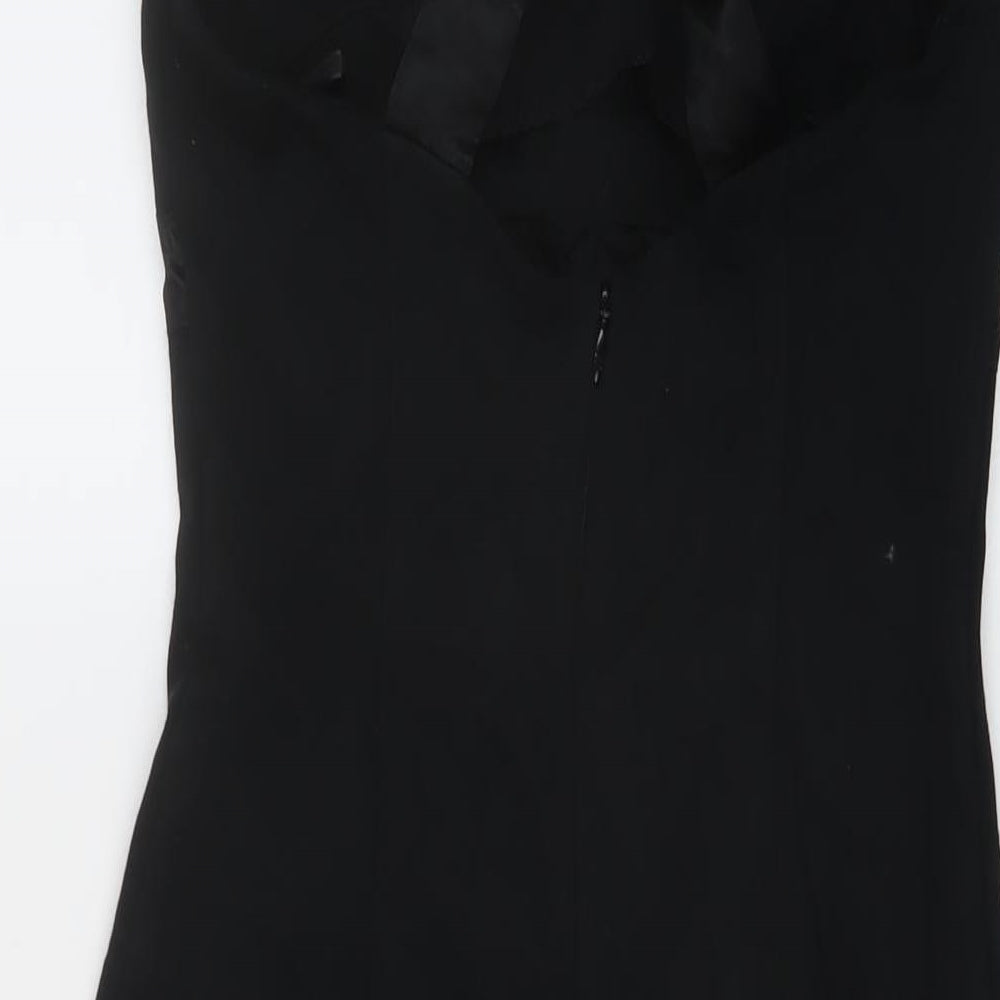bebe Womens Black Viscose Bodycon Size M Round Neck Zip