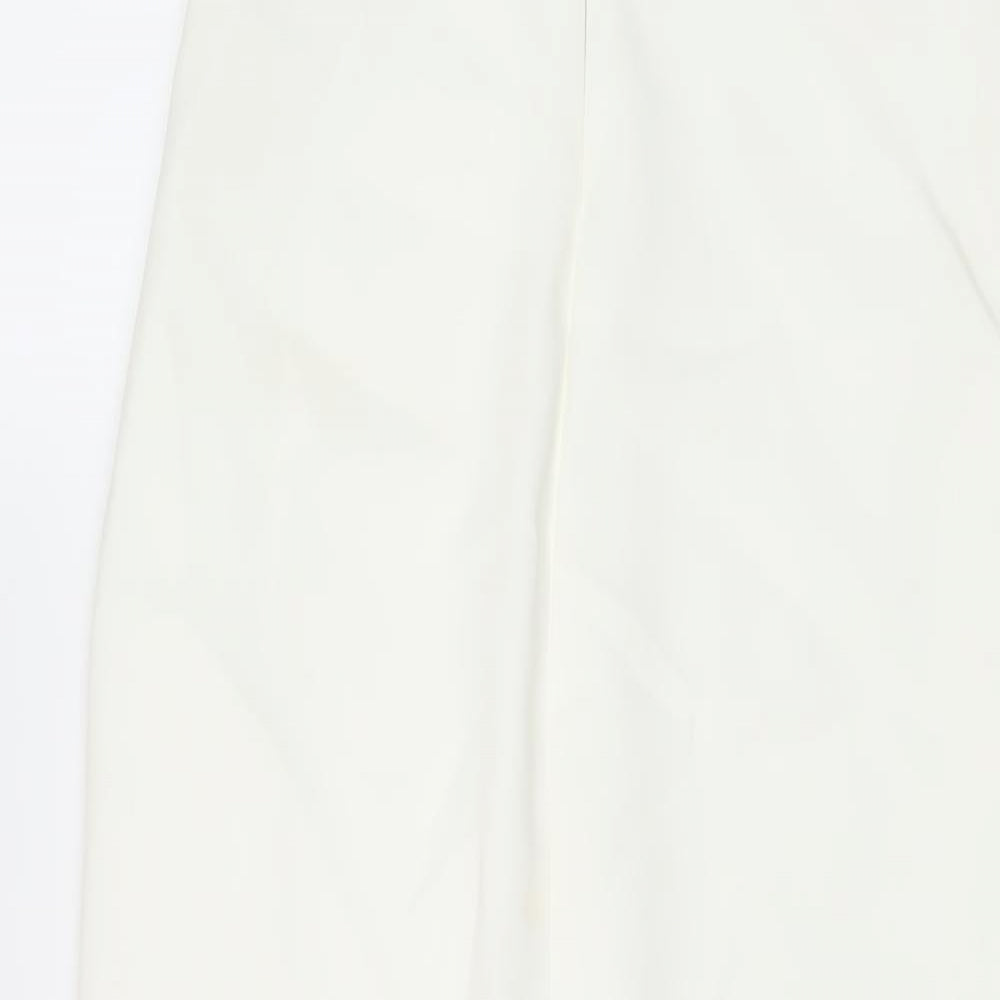 Zara Womens Ivory Polyester A-Line Size S Off the Shoulder Zip