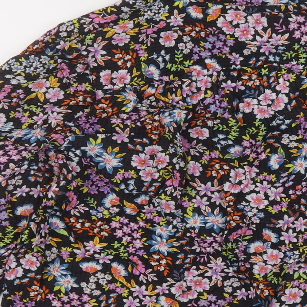 Marks & Spencer Womens Multicoloured Floral Viscose Basic Blouse Size 8 Collared