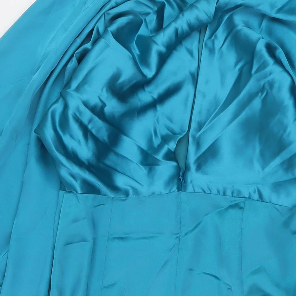 Zara Womens Blue Polyester Mini Size M Round Neck Zip