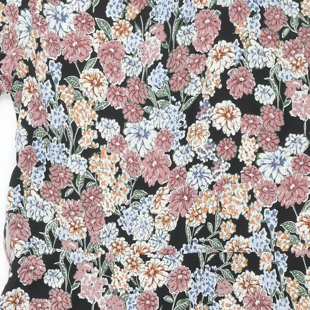 Stella Morgan Womens Multicoloured Floral Polyester Shift Size 12 Collared Button - Frill