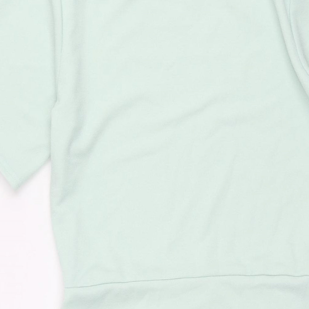 In the Style Womens Green Polyester Shift Size 10 Round Neck Pullover - Frill Drawstring Rouched