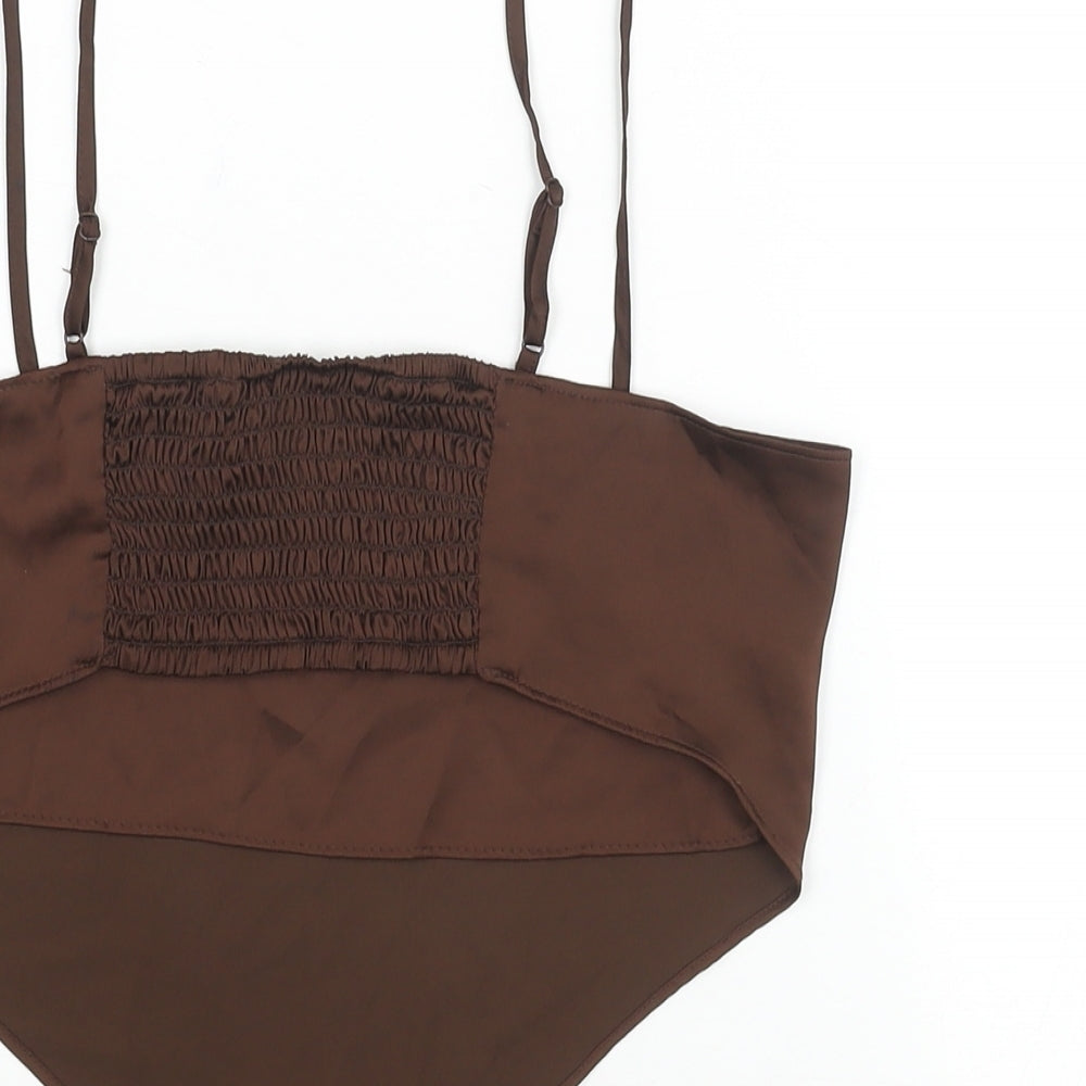 Divided by H&M Womens Brown Polyester Camisole Blouse Size S Square Neck