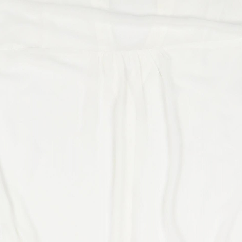 Wallis Womens White Polyester Basic Blouse Size M V-Neck