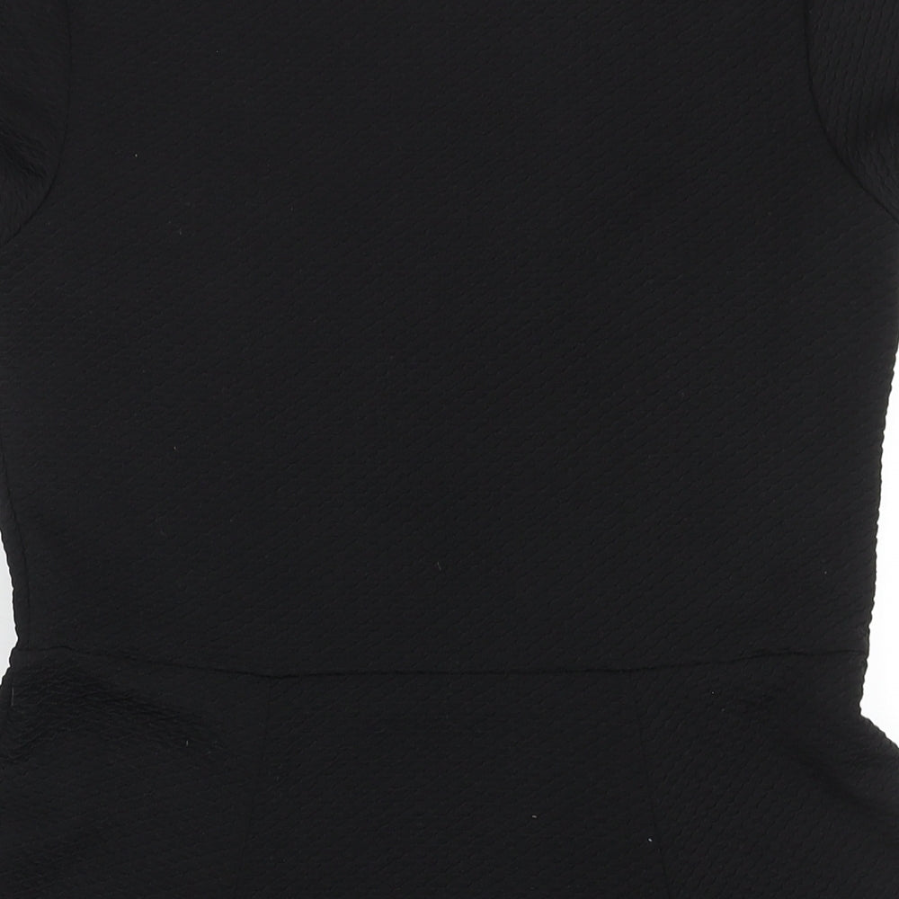Divided by H&M Womens Black Polyester A-Line Size 14 Round Neck Pullover