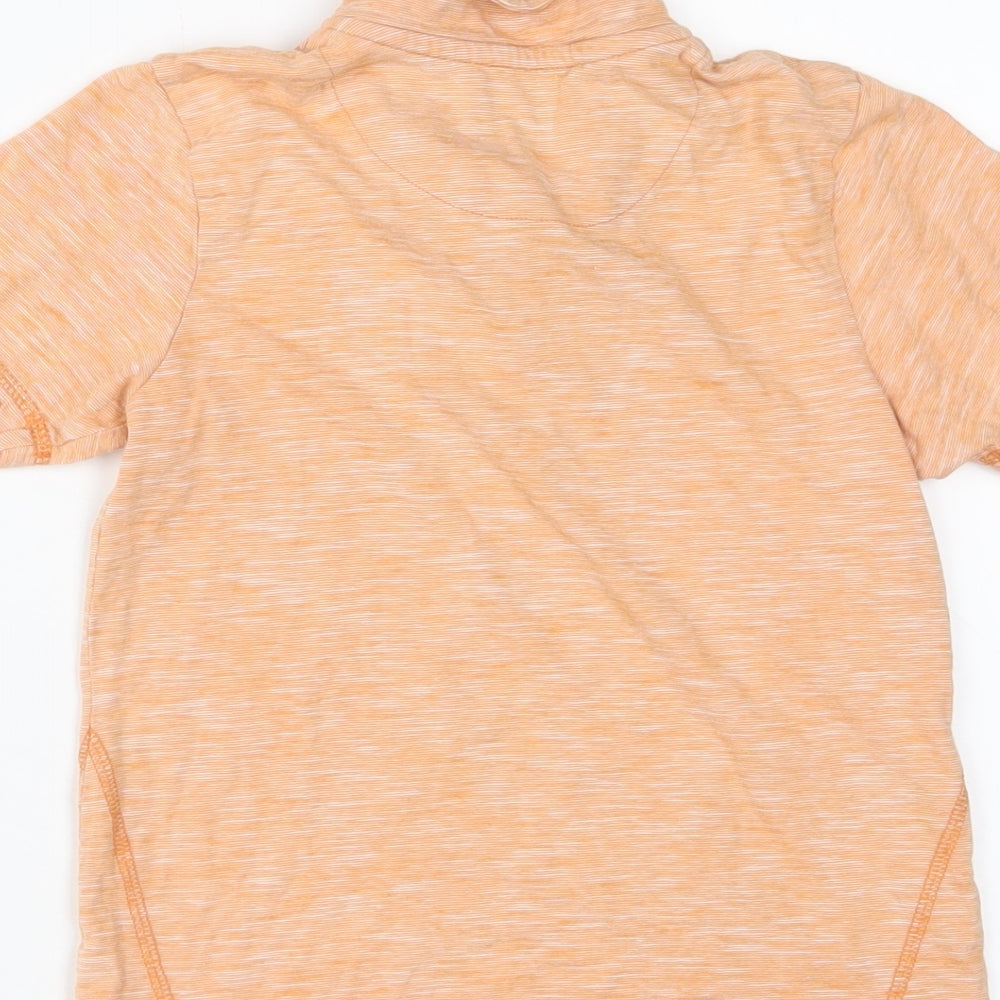 Mothercare Boys Orange Cotton Basic Polo Size 7-8 Years Collared Button