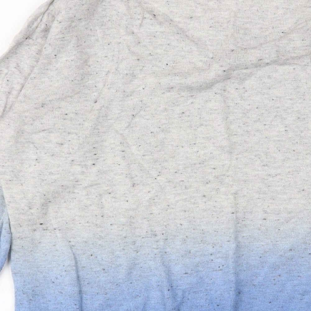YAYA Womens Blue Cowl Neck Cotton Pullover Jumper Size M