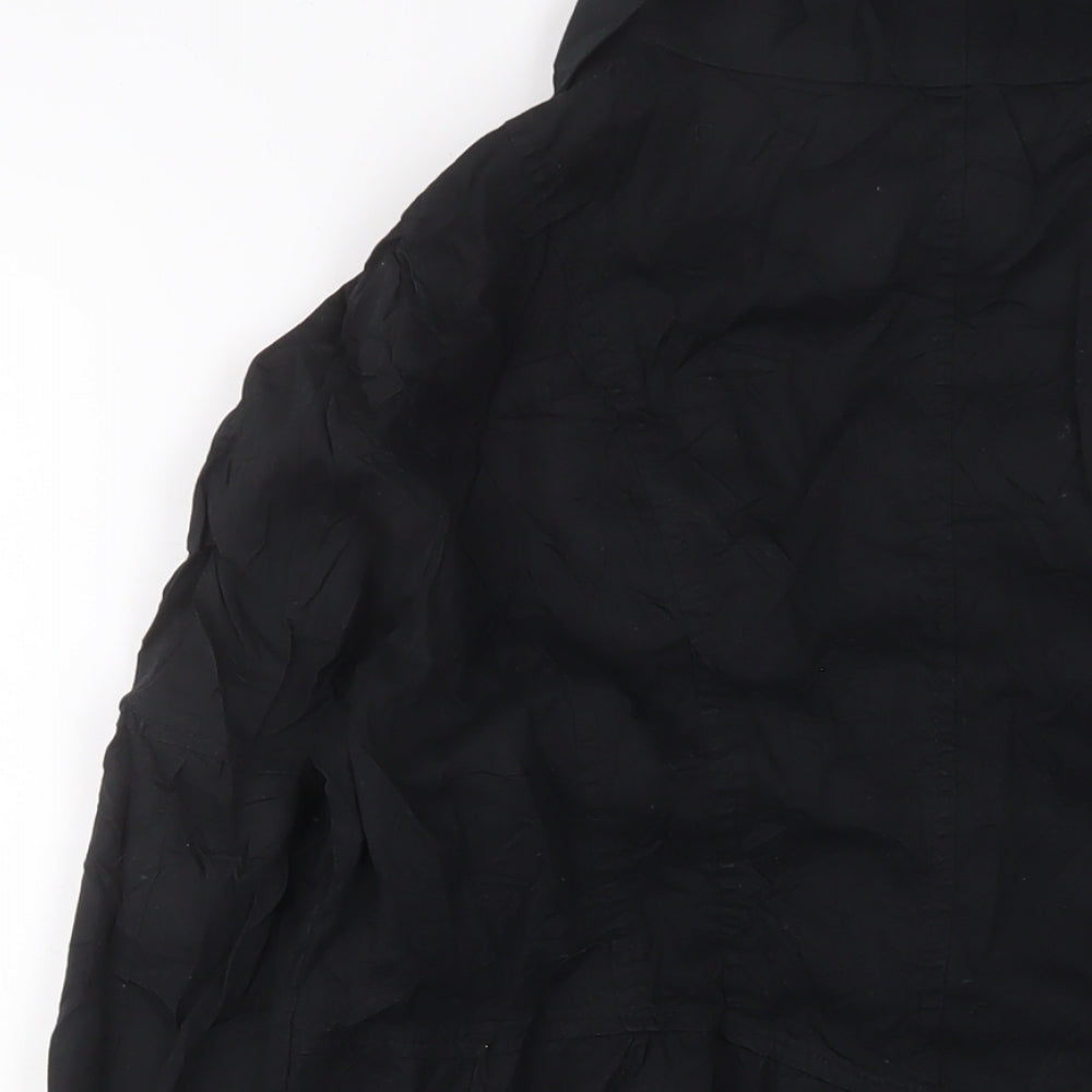 Dorothy Perkins Womens Black Biker Jacket Size 16 Button