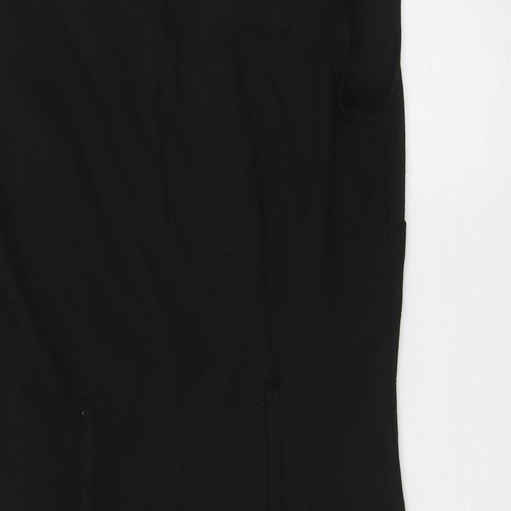 Femme Womens Black Polyester Pencil Dress Size 10 V-Neck