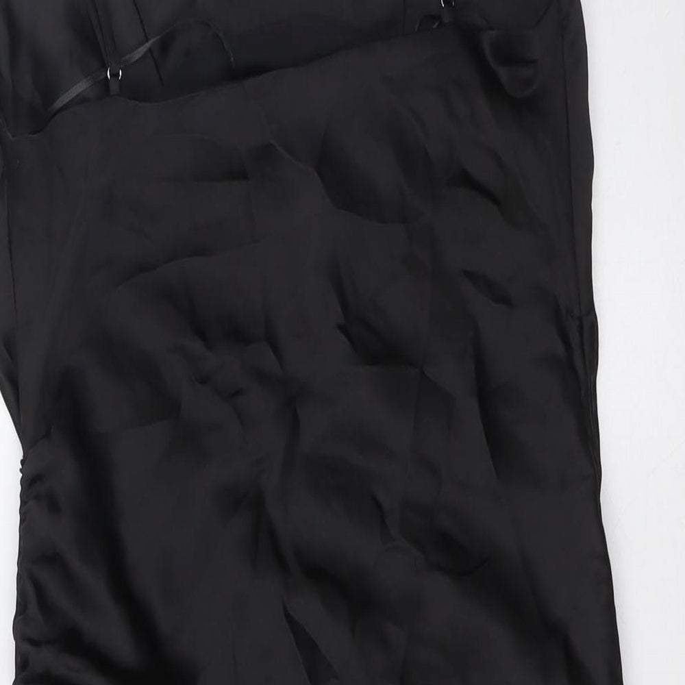 Zara Womens Black Polyester A-Line Size S Cowl Neck