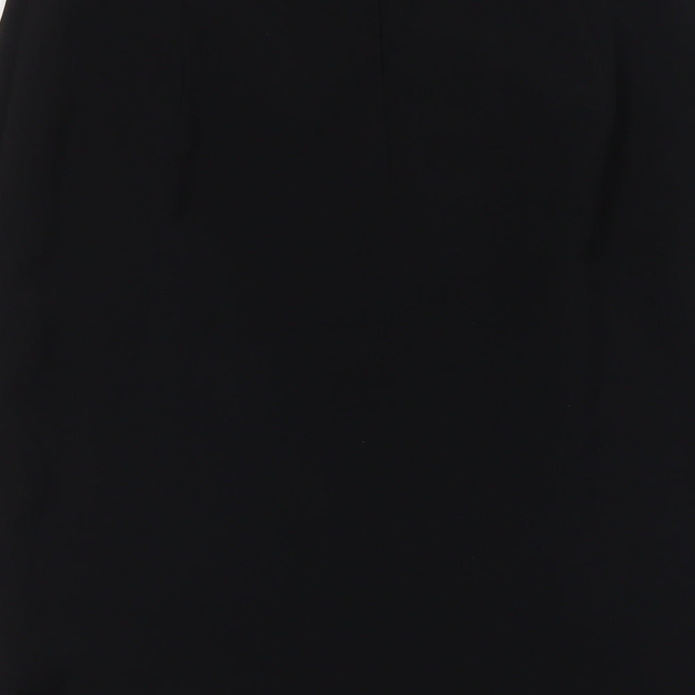 Artigiano Womens Black Polyester A-Line Skirt Size 12 Zip - Layered