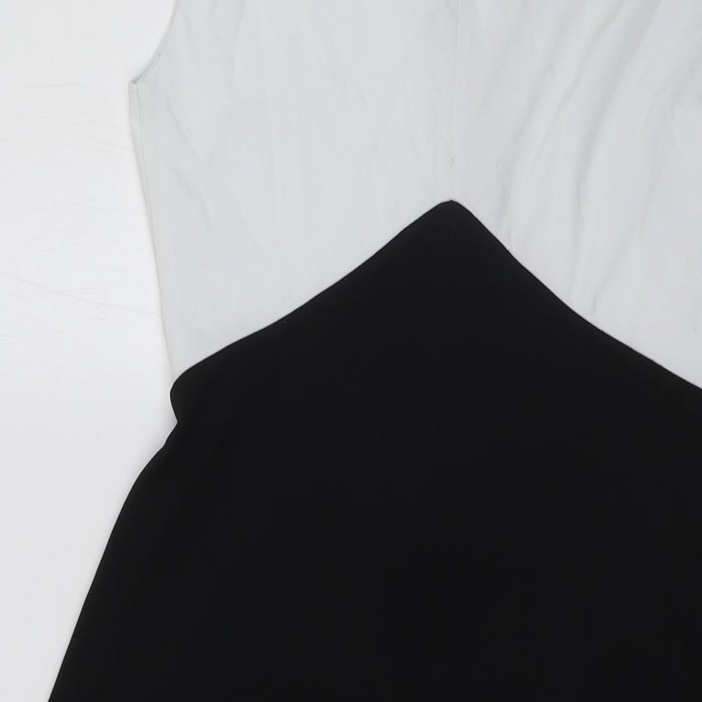 Principles Womens Black Polyester A-Line Size 8 Sweetheart