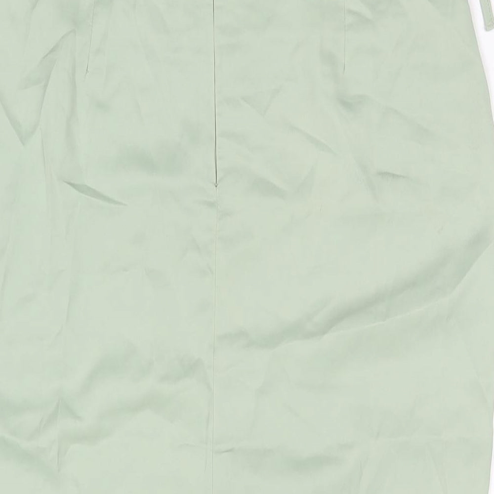 PRETTYLITTLETHING Womens Green Polyester Straight & Pencil Skirt Size 10 Zip