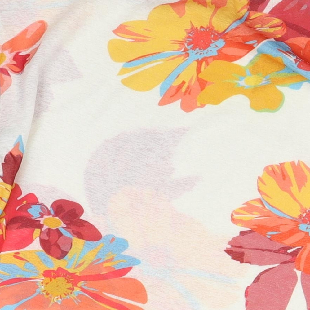 Zara Womens Multicoloured Floral Polyester Tunic Blouse Size M Round Neck