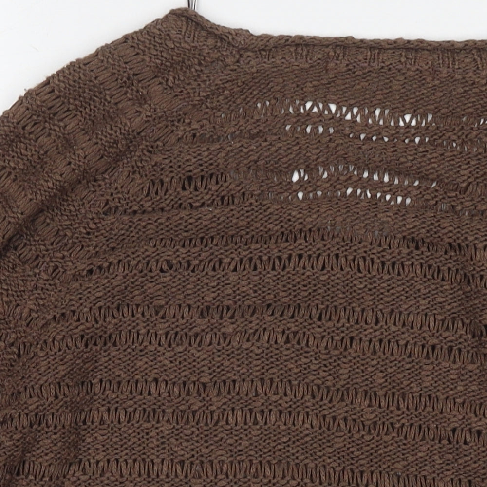 Marks & Spencer Womens Brown Round Neck Acrylic Pullover Jumper Size 8