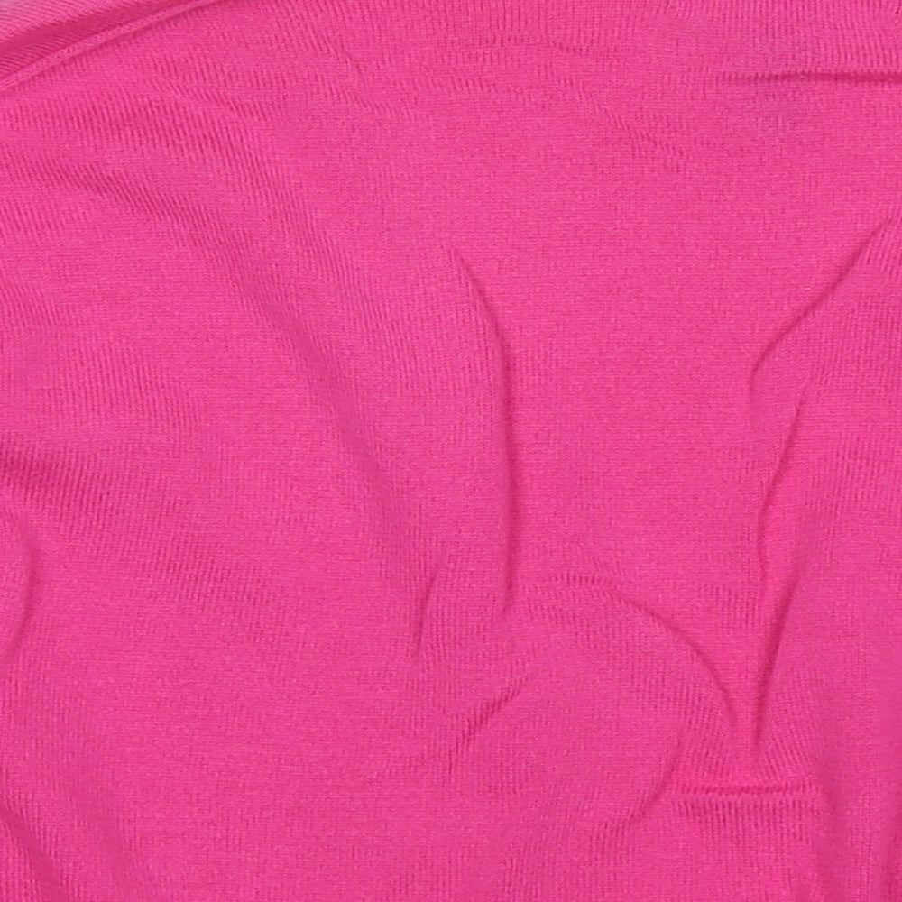 Lands' End Womens Pink V-Neck Cotton Cardigan Jumper Size L