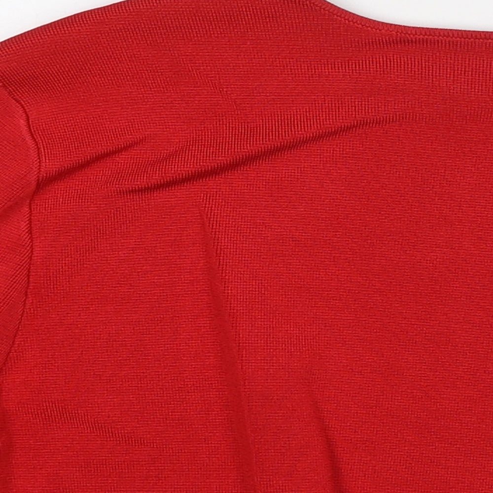 Phase Eight Womens Red V-Neck Viscose Cape Jumper Size 16