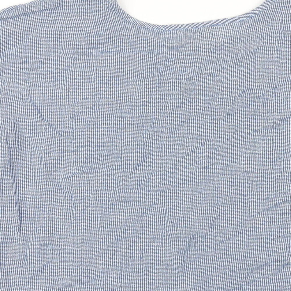 Apricot Womens Blue Geometric Viscose Basic T-Shirt Size 10 Round Neck