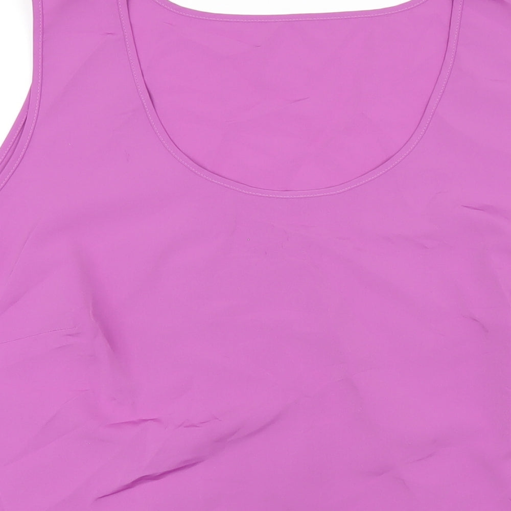Marks & Spencer Womens Purple Polyester Basic Tank Size 20 Round Neck