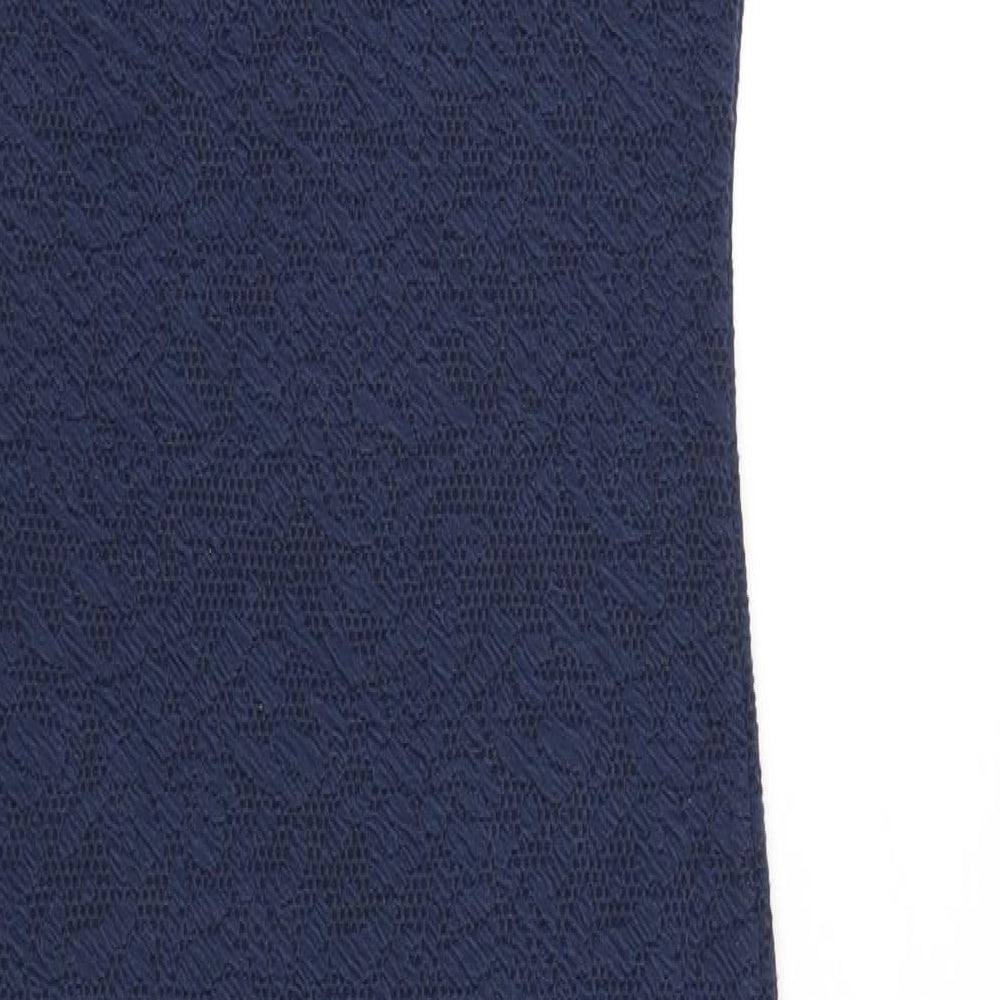 New Look Womens Blue Polyester Bodycon Size 10 Scoop Neck Pullover