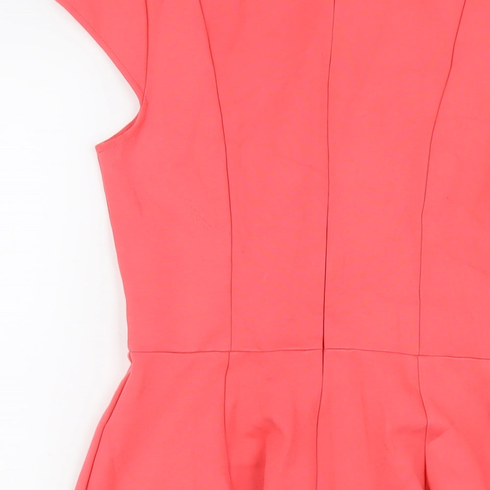 Untold Womens Pink Viscose A-Line Size 10 Round Neck Zip