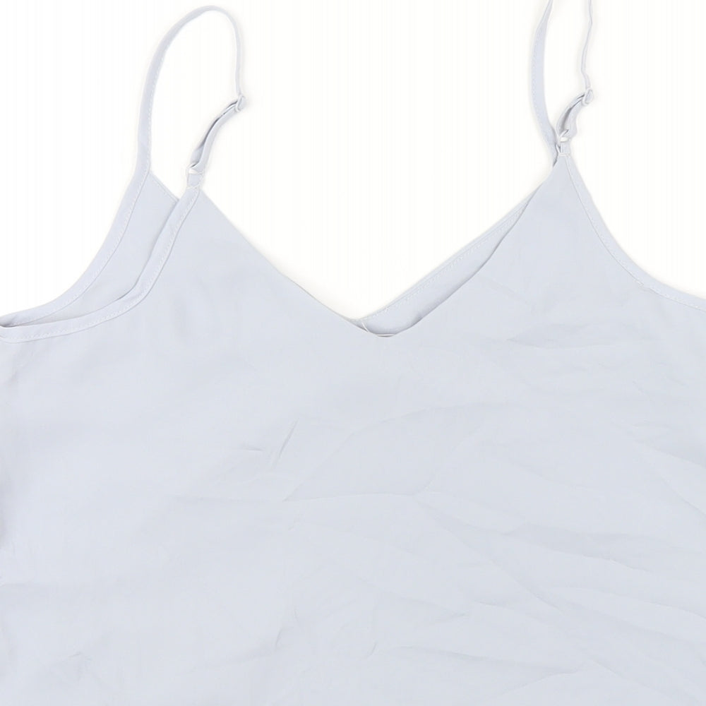 ASOS Womens Blue Polyester Camisole T-Shirt Size 8 V-Neck
