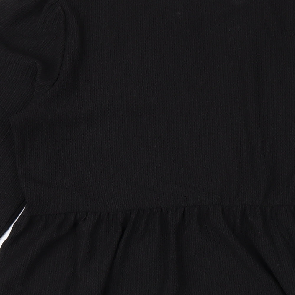 New Look Womens Black Polyester A-Line Size 12 Round Neck Pullover