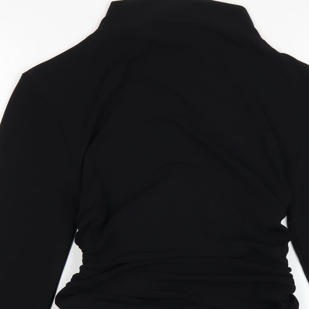 Zara Womens Black Polyester Mini Size M Mock Neck Pullover