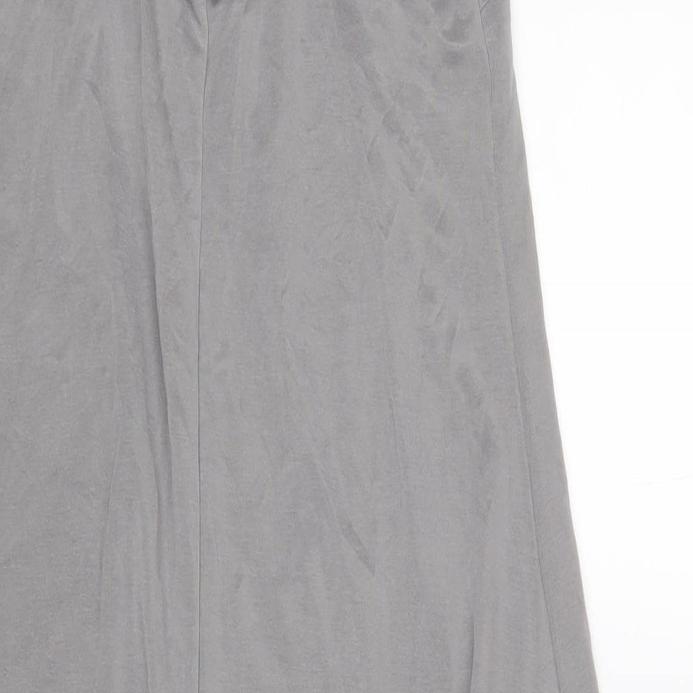 Topshop Womens Grey Polyester A-Line Size 10 V-Neck Pullover
