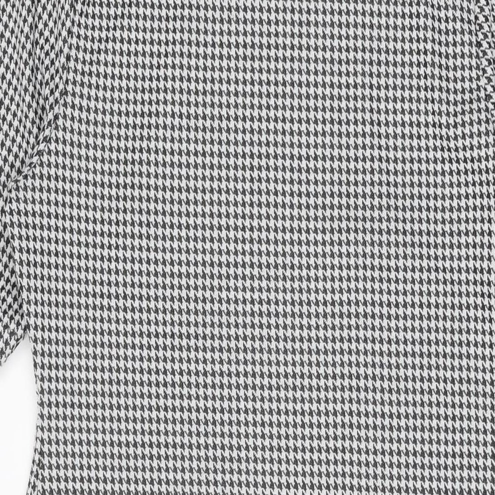 Lipsy Womens Grey Houndstooth Polyester Shift Size 10 Round Neck Pullover