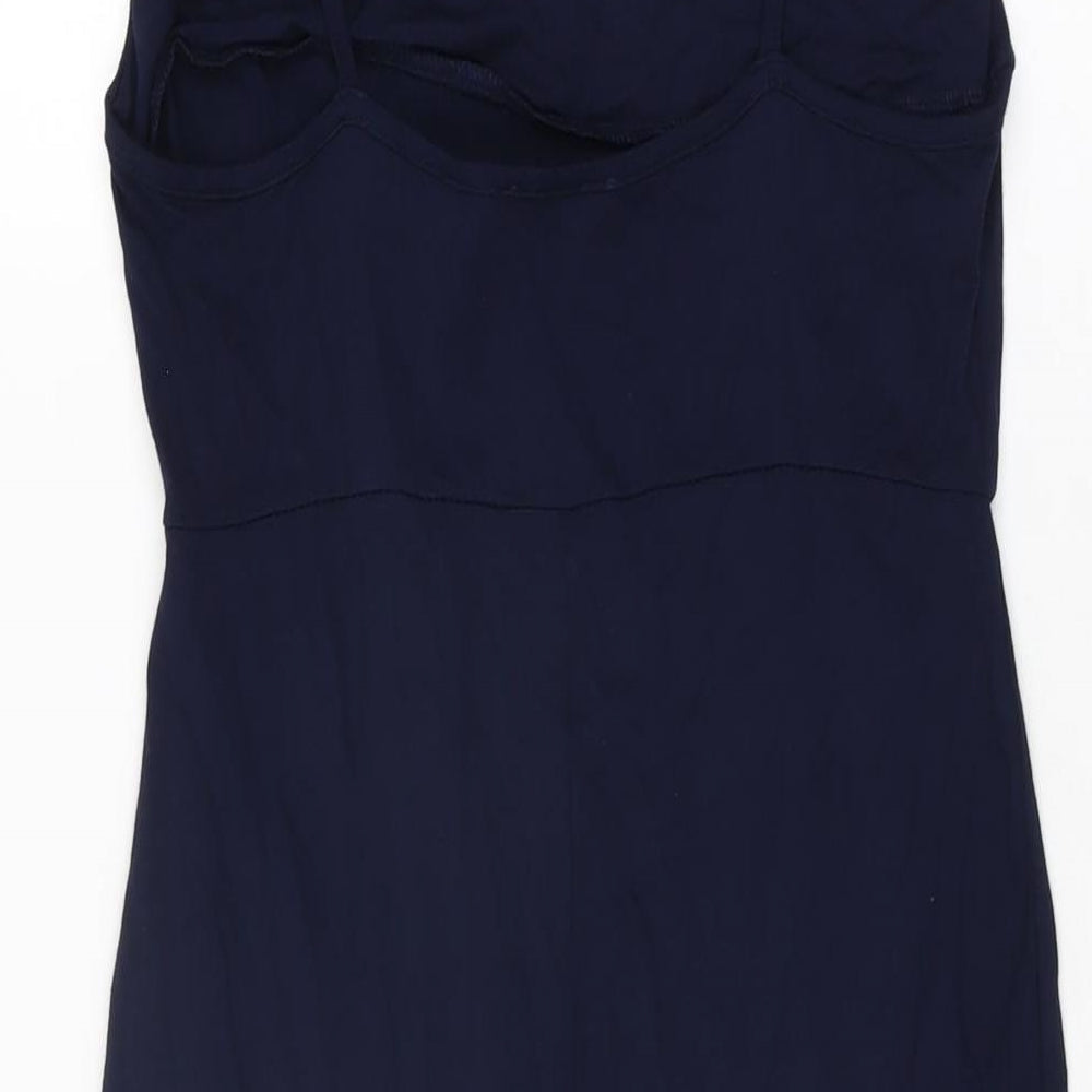 ASOS Womens Blue Viscose Bodycon Size 10 Cowl Neck Pullover