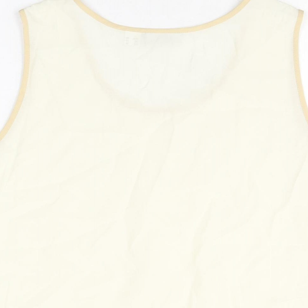 Gelco Womens Ivory Viscose Basic T-Shirt Size 14 Round Neck