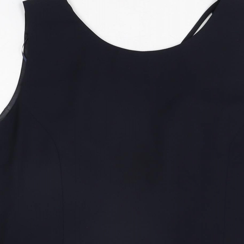 Roman Womens Blue Polyester Basic T-Shirt Size 20 V-Neck