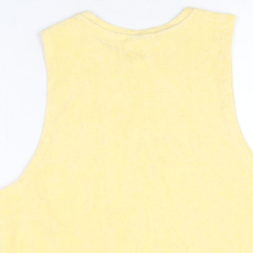 H&M Womens Yellow Polyester Basic T-Shirt Size S Round Neck