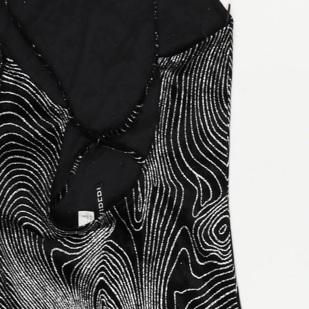 Divided by H&M Womens Black Geometric Polyester Bodycon Size M Cowl Neck Pullover - Glitter