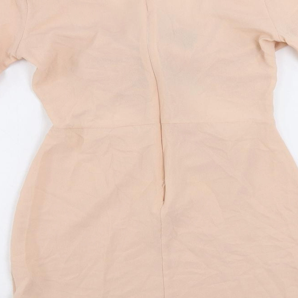 Edge Street Womens Pink Polyester Mini Size 8 V-Neck Zip - Cut Out