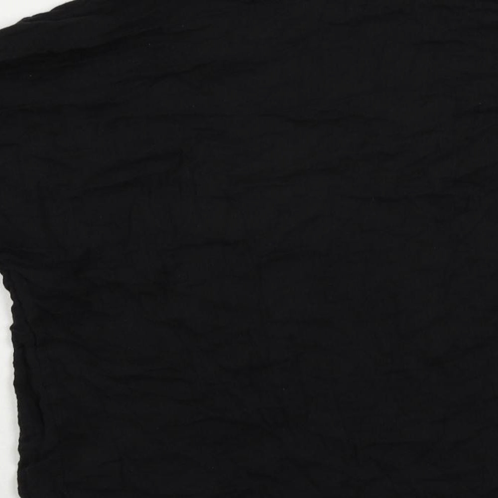 ASOS Womens Black Cotton Kimono Blouse Size 8 V-Neck - Open